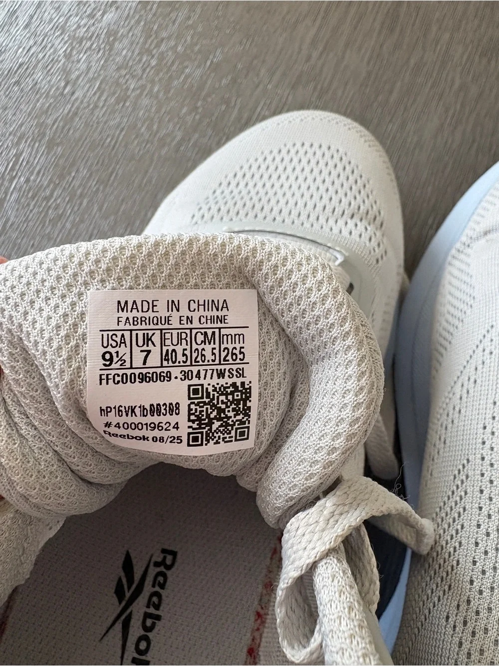Reebok athletic sneakers